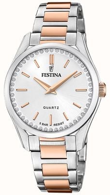 Festina Ladies Rose-Plated Steel Watch W/ Steel Bracelet F20620/1