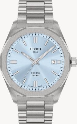 Tissot PRC 100 Solar (39mm) Light Blue Dial / Stainless Steel Bracelet T1514221135100
