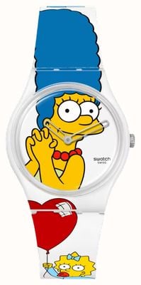 Swatch X i migliori simpson. mamma. mai. (34 mm) quadrante con stampa margherita/cinturino in silicone con stampa Simpsons SO28Z116