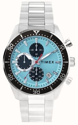 Timex Ridgefield Chronograph (42mm) Light Blue Dial / Stainless Steel Bracelet TW2Y62200