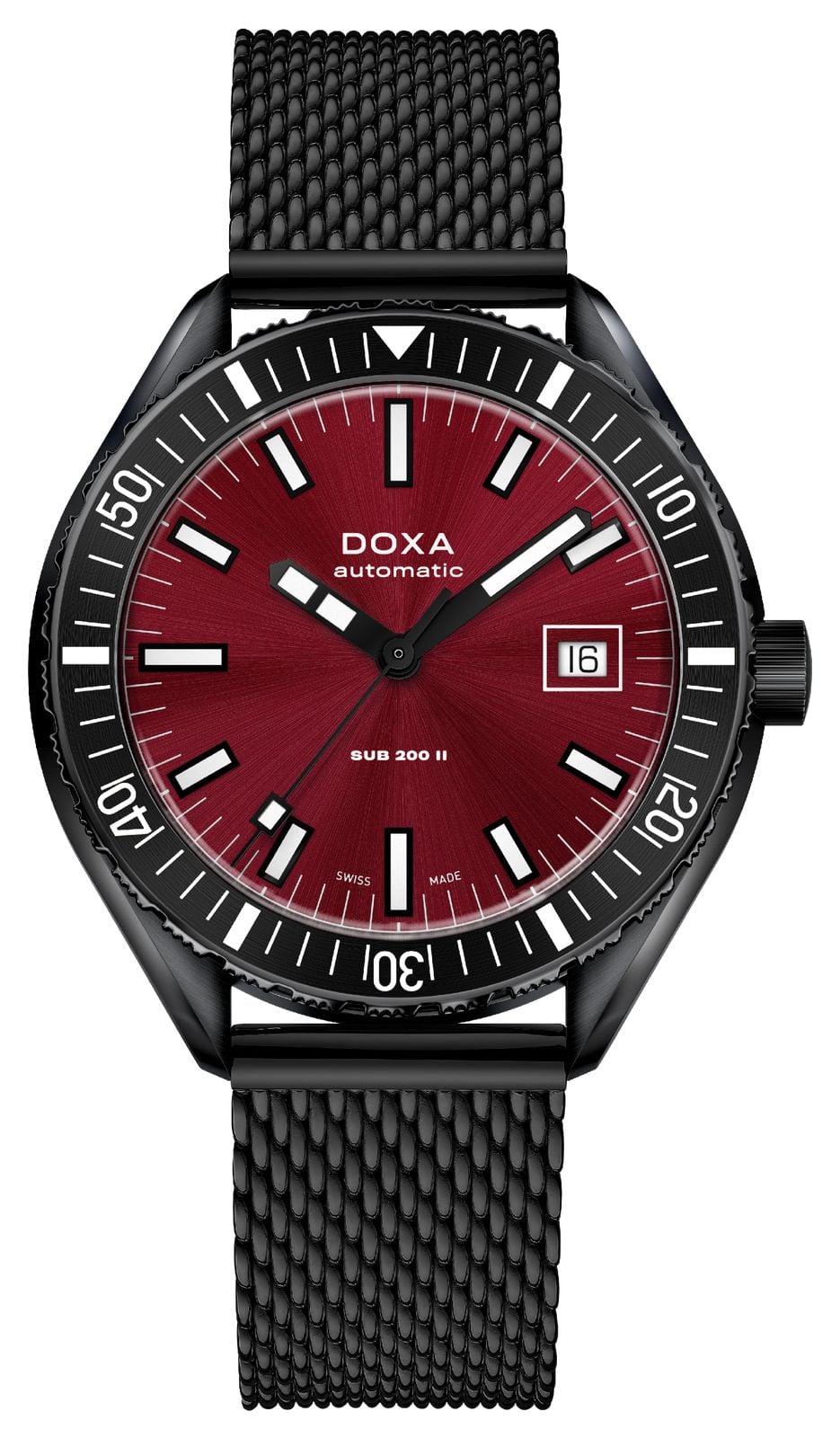DOXA Sub 200 ii redcoral (44 mm) cadran rouge dÃ©grad montre