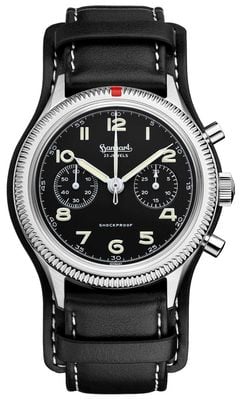 Hanhart 417 ES (42mm) Black Dial / Black Leather Strap - M H721.210-7010