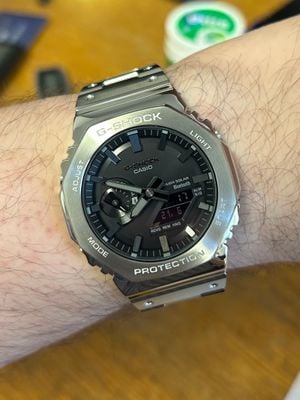 Casio Men's G-Shock Bluetooth Full Metal Silver Solar Power