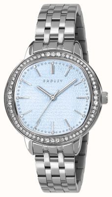 Montre Berrymead Gardens (36 mm) avec cadran bleu clair « Radley London » et bracelet en acier inoxydable RY4651