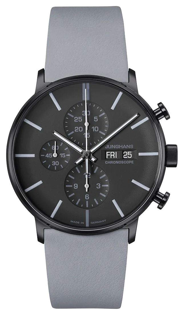 Junghans FORM A Chronoscope (42mm) Black & Grey Dial / Grey Watch