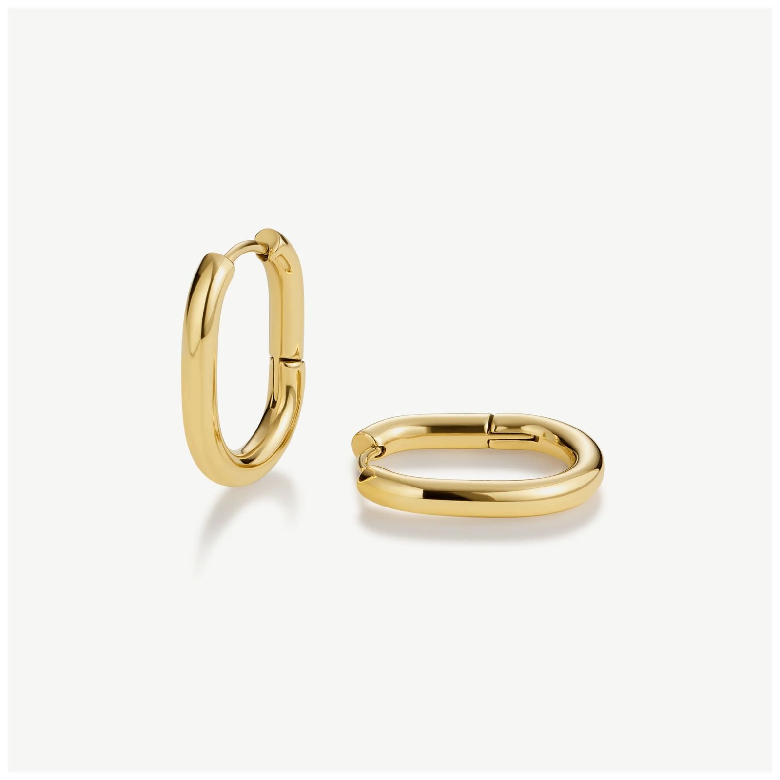 DLOUISE 14ct Yellow Gold PVD Plated Oval Hoop Earrings GE Jewellery