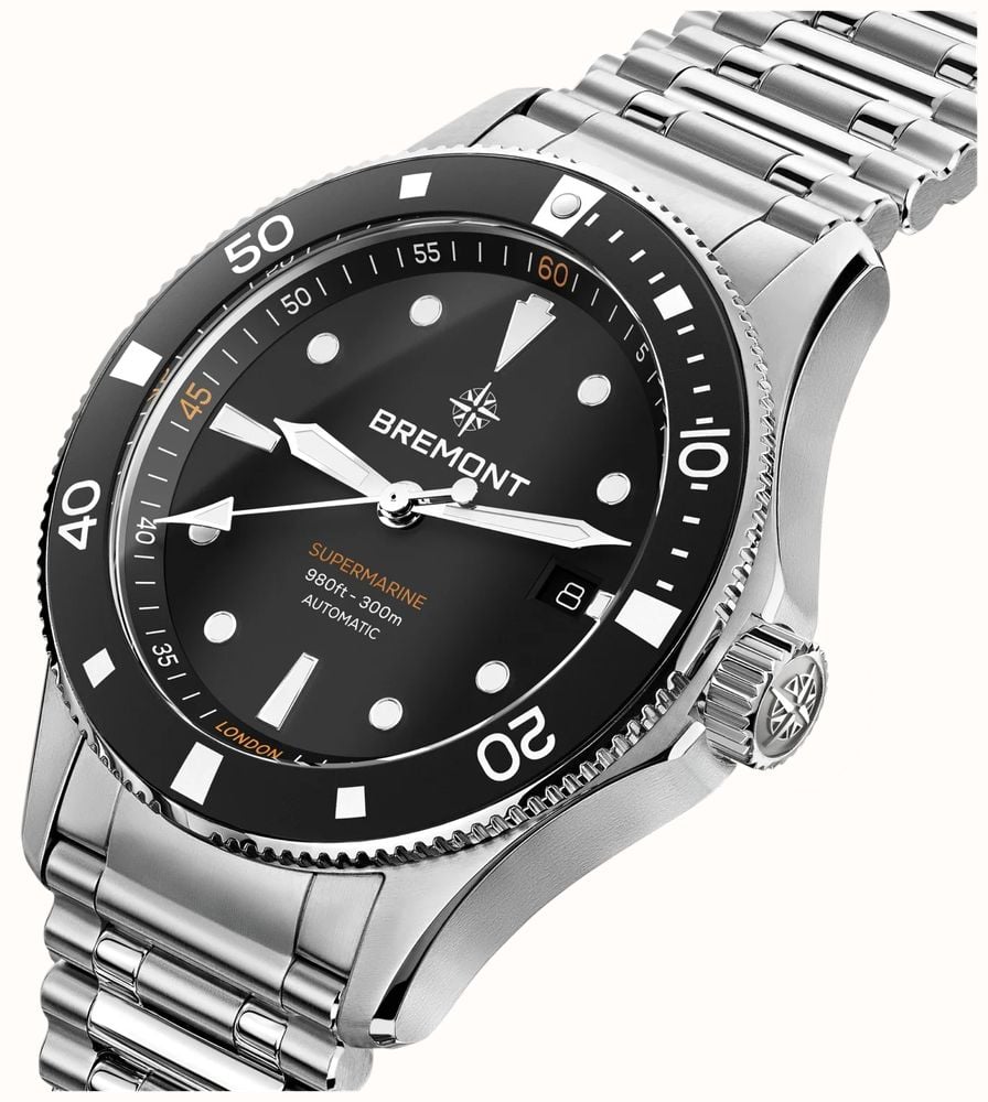 Bremont Supermarine 300M Date Automatic (40mm) Black Gradient Dial / Stainless Steel Bracelet SM40-DT-SS-BK-B - vista alternativa 2