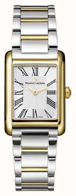 Maurice Lacroix Fiaba Square (24mm) Silver Sunbrushed 'fliniqué' Dial / Two-Tone Stainless Steel Bracelet FA1205-PVY02-110-A