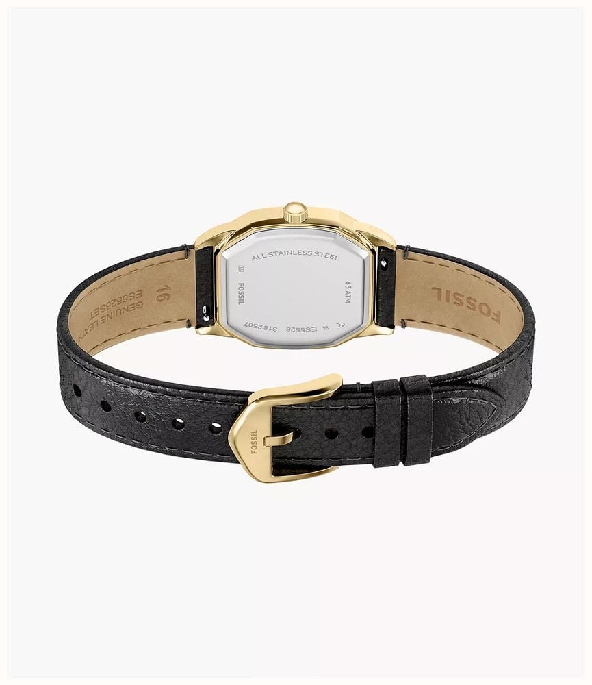Fossil Harlow 27 mm Three-Hand Black Leather Watch and Bracelet Set ES5526SET - 別ビュー 4