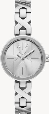 Armani Exchange Zweizeiger-Quarzuhr (32 mm) silbernes Zifferblatt / Edelstahlarmband AX5830