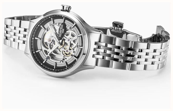 Roamer Competence Skeleton IV (43mm) Silver Skeleton Dial / Stainless Steel Bracelet 101984 41 85 10 - alternate view 3