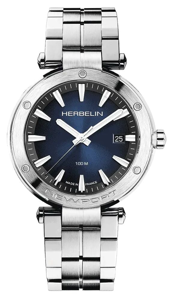 Herbelin Newport Quartz 405mm Blue Dial  Stainless Steel Watch