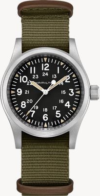 Hamilton Khaki Field Mechanical *Sonic the Hedgehog - 2020* (38mm) Black Dial / Green NATO Strap Watch H69439931