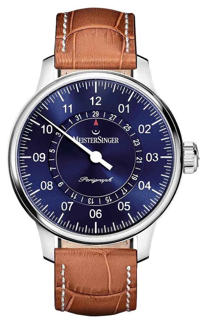 MeisterSinger Homme Classic Plus Bracelet en cuir marron montre