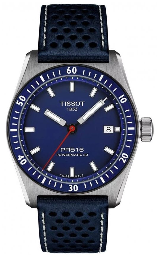 Tissot PR516 Powermatic 80 (38 mm) cadran bleu / bracelet en montre