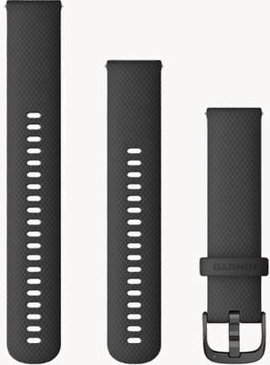 Garmin Quick Release Strap (20mm) Black Silicone / Slate Hardware - Strap Only 010-12932-11