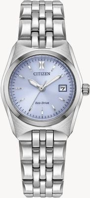 Citizen Eco-Drive Corso (27mm) Purple Sunray Dial / Stainless Steel Bracelet EW2291-51Z