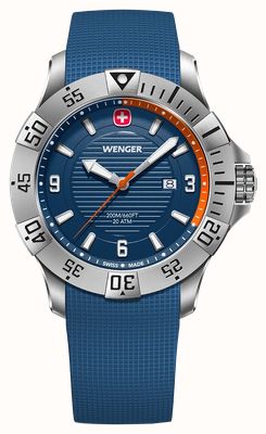 Wenger Seaforce Quarz (43 mm) blaues Zifferblatt / blaues Silikonarmband 01.0641.140