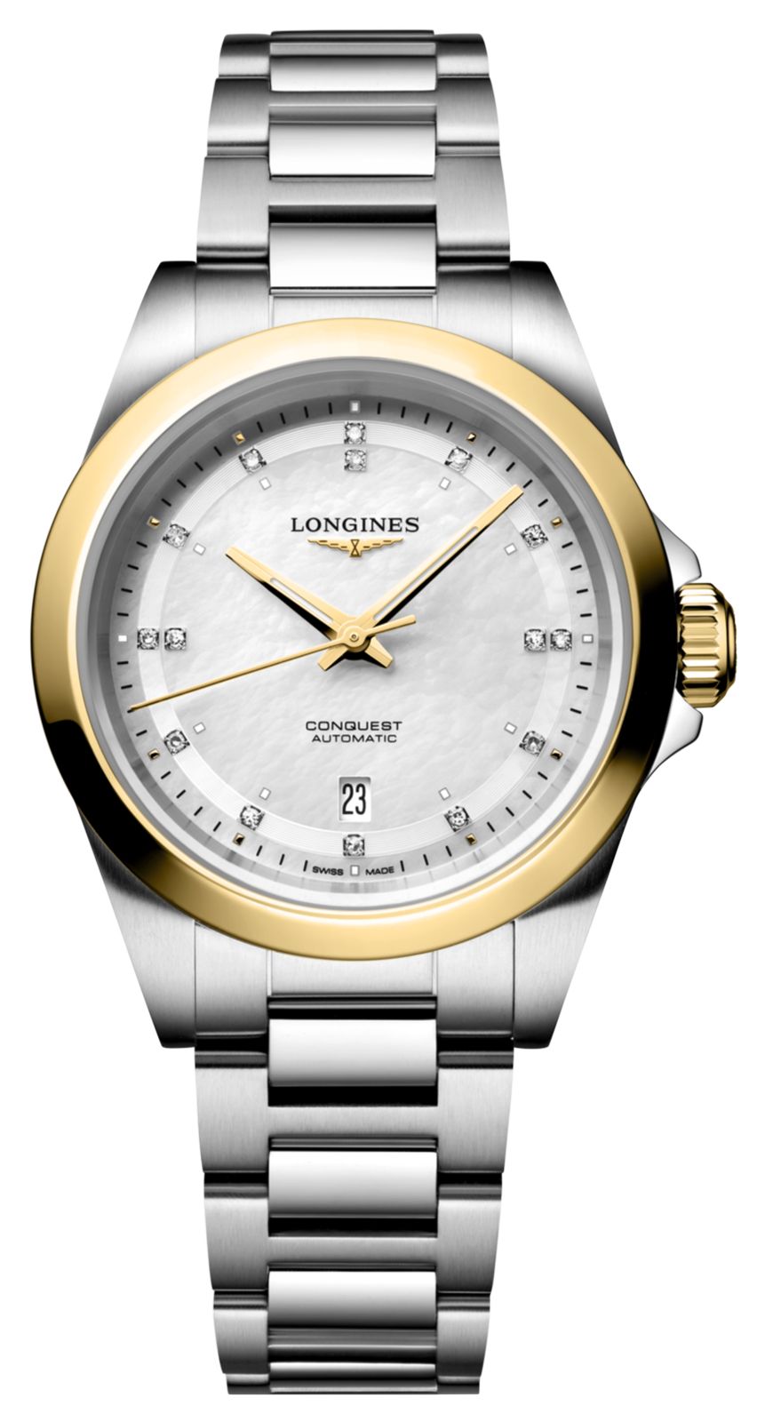 LONGINES automatique Conquest Diamond, boÃ®tier en or montre
