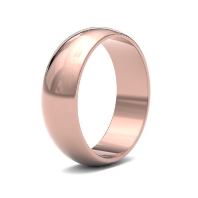 James Moore Wedding Rings | 9ct Rose Gold | 6mm | Light | D-Shape | AG_6LLD-9R