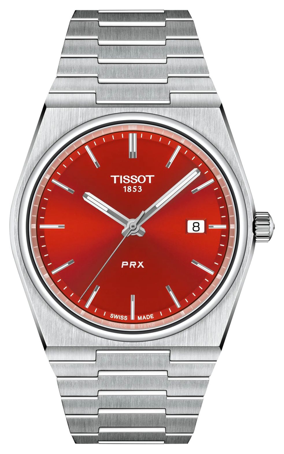 Tissot Prx quartz (40 mm) cadran rouge / bracelet en acier montre