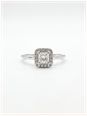 0.31ct Princess Natural Diamond Platinum Halo Ring ENG4981