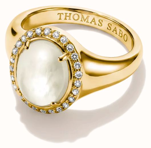 Thomas Sabo Thomas Sabo Halo ring with mother-of-pearl and white zirconia TR2542-M01-14-52 - widok alternatywny 2