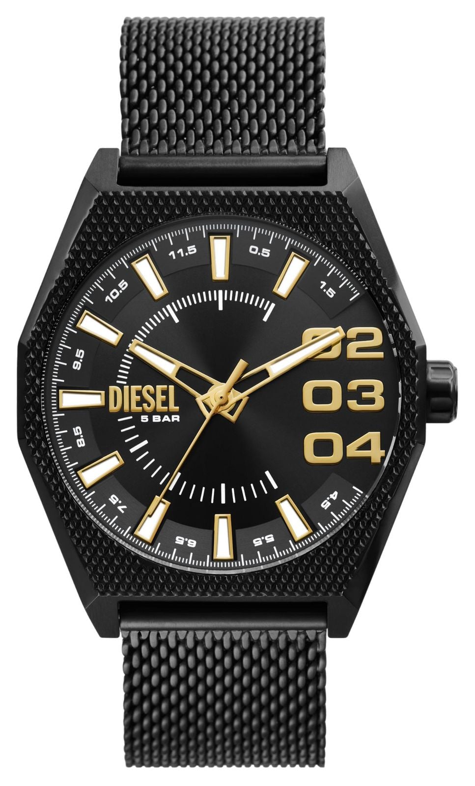 Diesel Grattoir pour homme (43 mm) cadran noir / bracelet montre