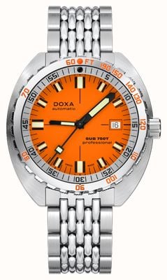 DOXA Sub 750t Professional（45毫米）橙色标志性表盘/不锈钢米粒表链 825.10.351.10