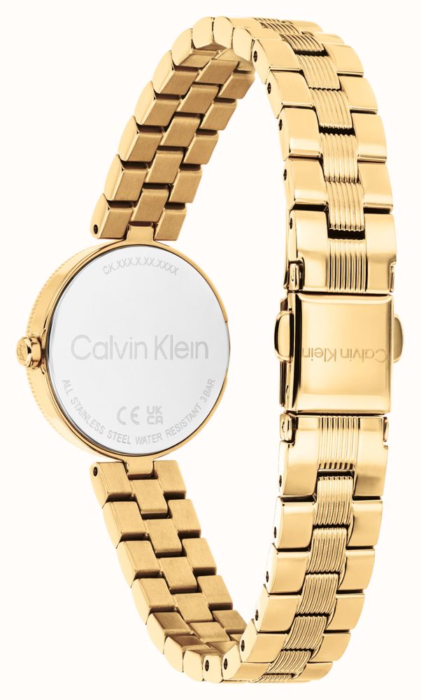 Calvin Klein GLEAM Crystal Quartz (24mm) Champagne Dial / Gold PVD Stainless Steel Bracelet 25100225 - autre vue 3
