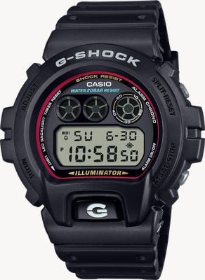 Casio Iluminador G-Shock serie 6900 (50 mm), esfera negra y correa de resina negra DW-6900RL-1ER