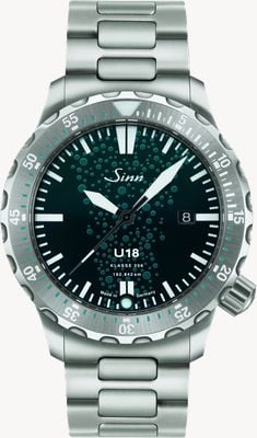 Sinn U18 Submarine Steel Limited Edition (44 mm) blaues Zifferblatt / Edelstahl-H-Link-Armband 1028.010