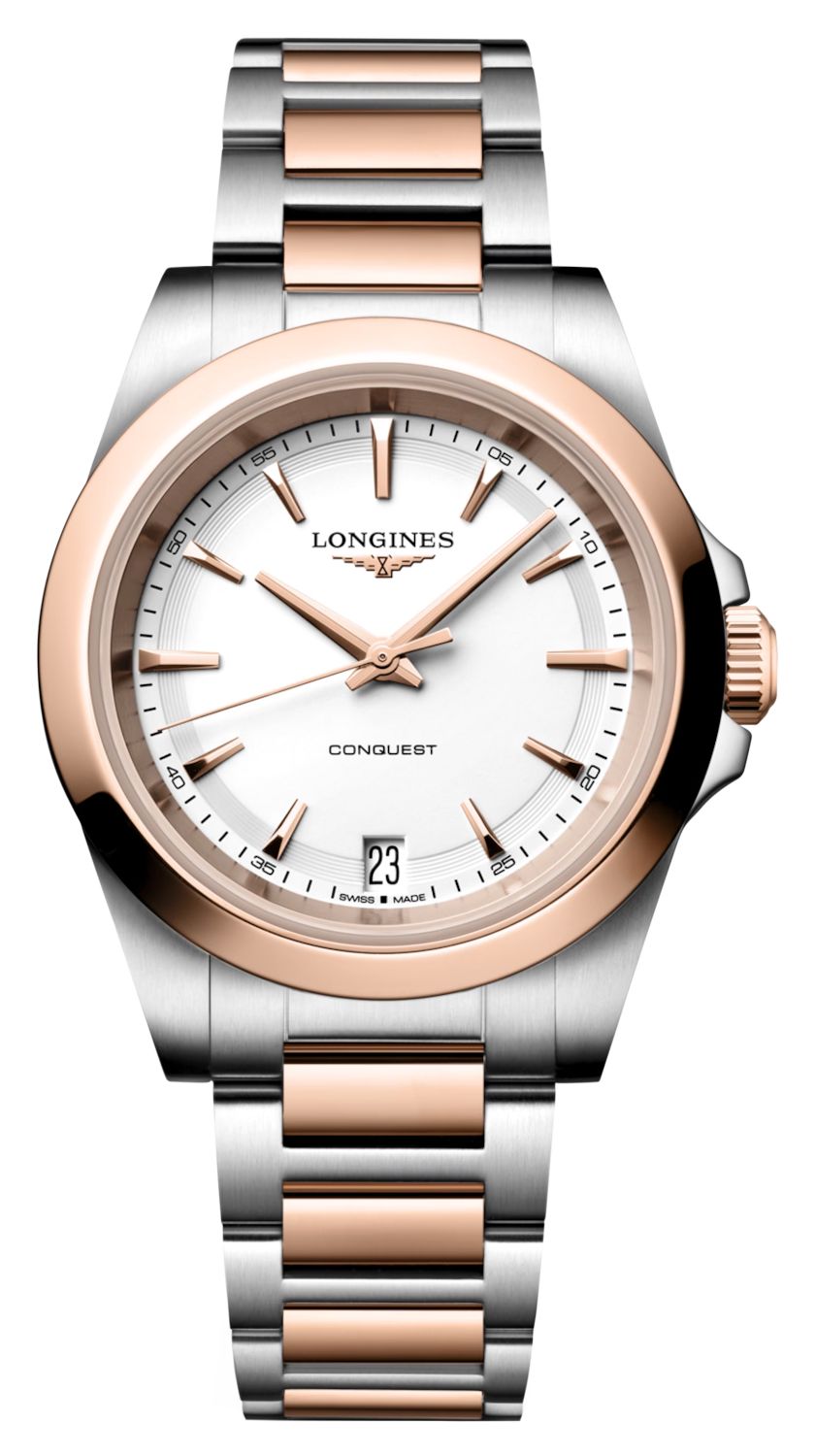 LONGINES Conquest quartz (34mm) cadran blanc sablÃ© / montre