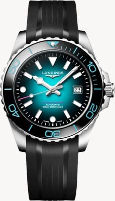 LONGINES Hydroconquest Automatik – Commonwealth Games 2026 (42 mm) Türkisfarbenes Zifferblatt mit Farbverlauf / Schwarze Limited Edition L37884099
