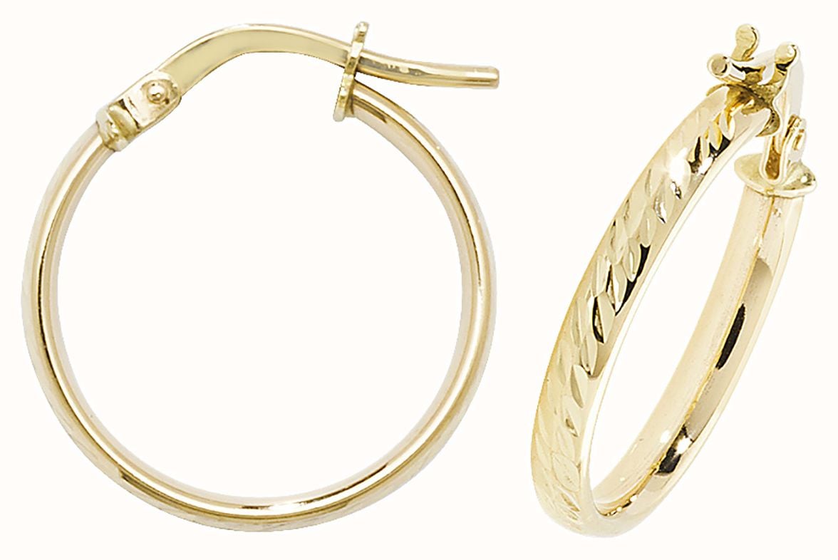 9ct diamond cut hoops 9ct diamond cut hoops