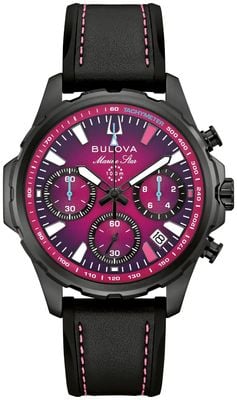 Bulova x Team Miami E1 Racing Marine Star B Special Edition (41mm) Purple Dial / Black Rubber Strap 98B476