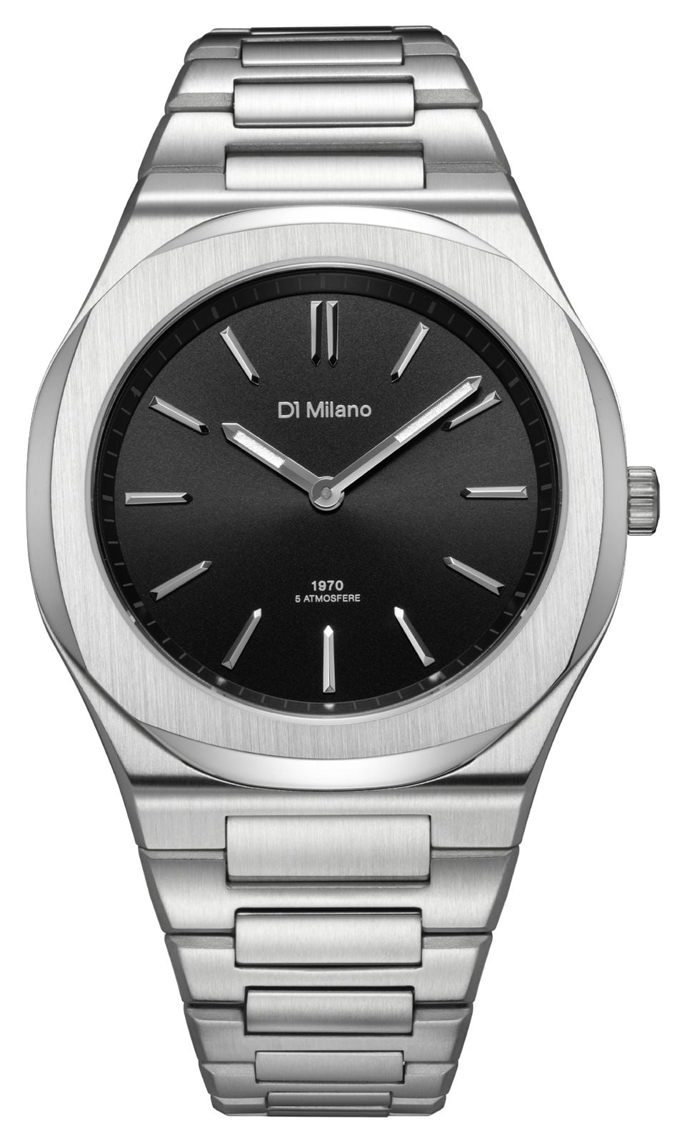 D1 Milano Cadran noir soleillÃ© ultra-fin (39 mm) / bracelet montre