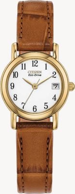 Citizen Eco-Drive Classic (23mm) White Dial / Brown Leather Strap EW1273-08A