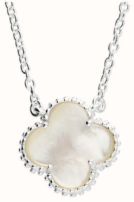 James Moore CME Sterling silver mother of pear clover necklace H6401/M