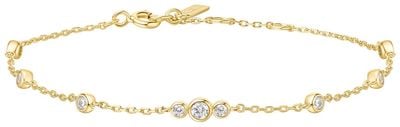 Ania Haie Gold Sparkling Bezel Cubic Zirconia Station Bracelet B065-03G