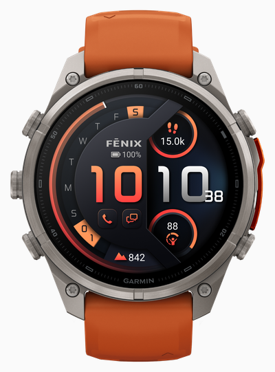 Garmin Fenix 9 Pro InReach 47mm Premium GPS Smartwatch - Titanium With Autumn Orange Silicone Watch 010-04336-01