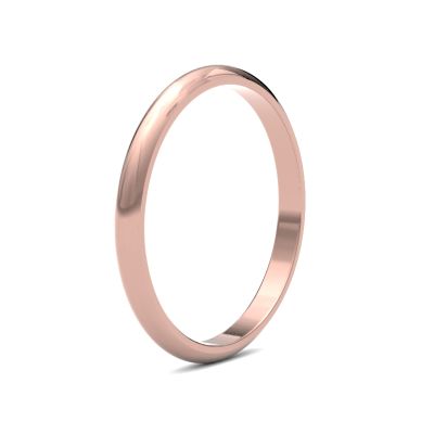 James Moore Wedding Ring | Oro rosa 18 carati | 2 mm | medio | misura a forma di D | ag_2lmd-18r AG_2LMD-18R