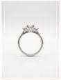1.09ct Princess Natural Diamond Platinum Trilogy Ring J60207 - vue alternative 3