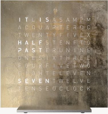 QLOCKTWO EARTH 13.5 CREATOR'S EDITION SILVER & GOLD (English) T4SENSG-UK