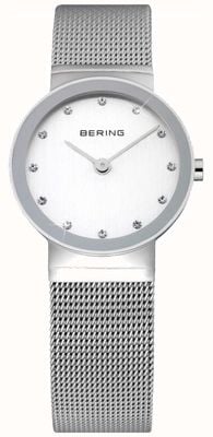 Bering Zegarek damski czas | pasek ze srebrnej siatki ze stali nierdzewnej | 10126-000