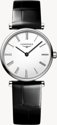 LONGINES La Grande Classique de Longines (24 mm), weißes Zifferblatt / schwarzes Alligatorlederarmband L42094112