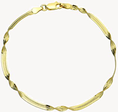 Gold Plated 19.5cm Triple Twist Bracelet H6622/19