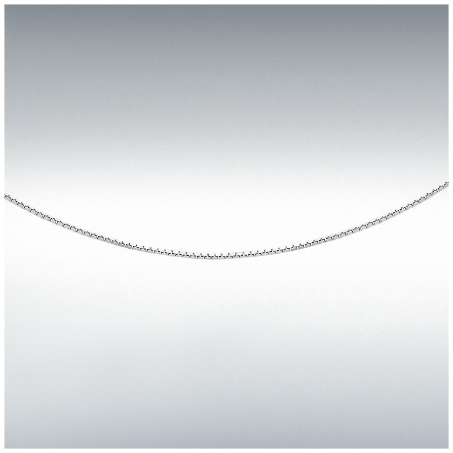James Moore & Co 9ct White Gold 10 Mirror Box Chain 41cm/16 Jewellery