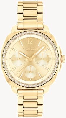 Coach Kitt feminino (34 mm) mostrador dourado / pulseira de aço inoxidável dourado 14504393