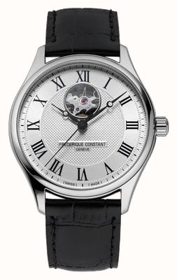 rederique Constant Battement de coeur classique | automatique | cadran argenté | Cuir noir FC-310MC5B6